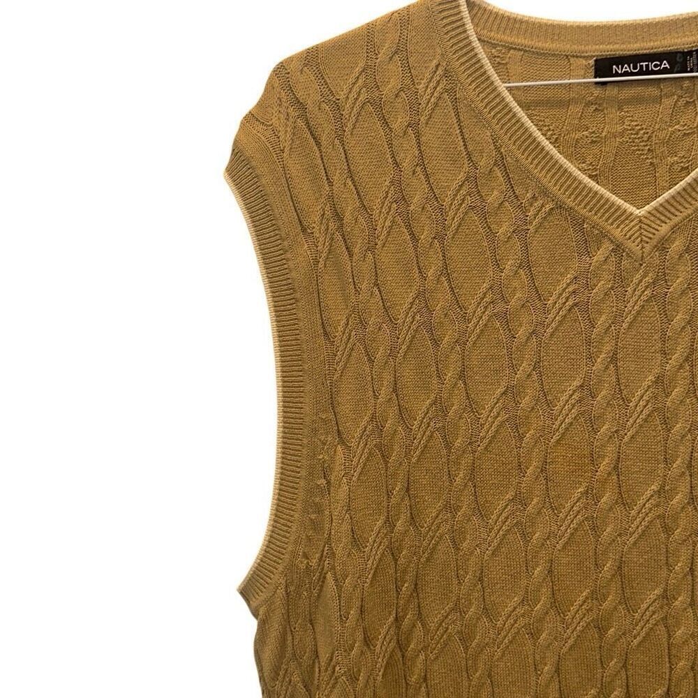Nautica Sweater Vest Cable Knit Cotton XL